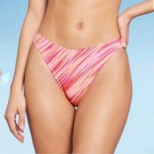 Wild Fable Multi-Color Low-Rise Ultra High Leg Super Cheeky Bikini Bottom S NWT